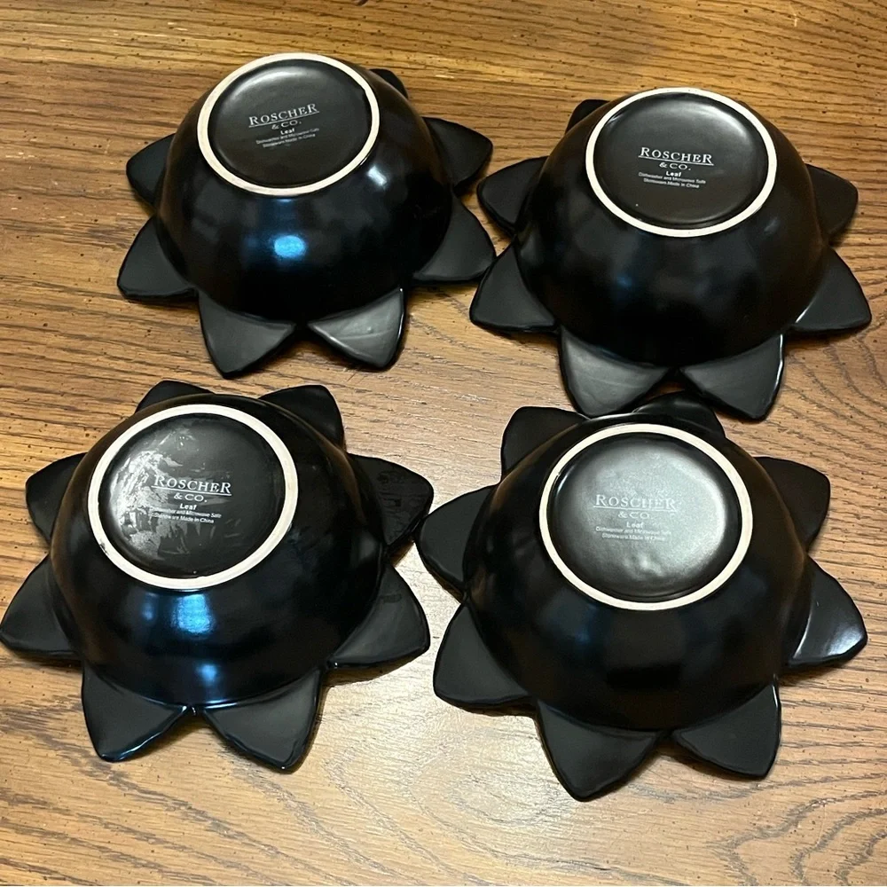 Sunflower Shaped‎ Green Ceramic Bowls